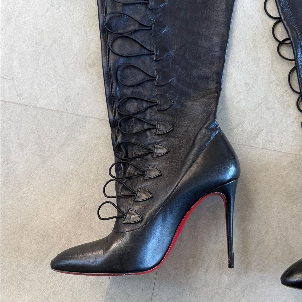 Christian Louboutin Black Over the Knee Boots - Picture 3 of 8